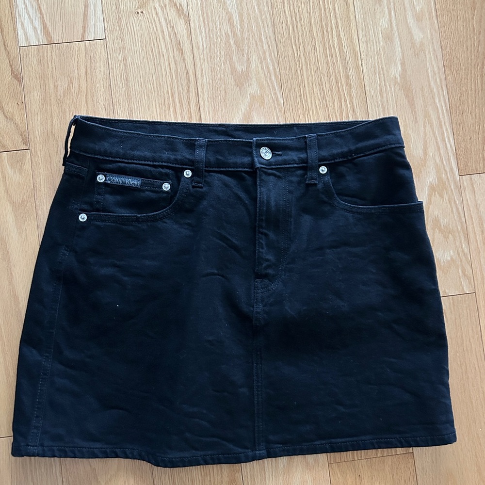 Calvin Klein Black Denim Mini Skirt
